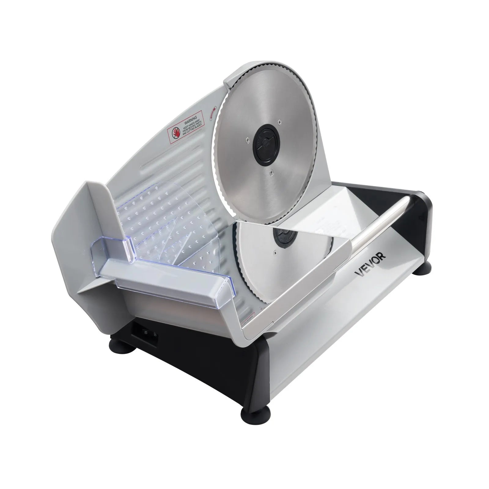 VEVOR Meat Slicer, 7.5 inch 200W Electric Deli Slicer Machine with SUS420 Blade, 0-0.6 inch Adjustable Thickness, ETL Certified Home Food-Slicer for Meat, Ham, Baguett, Steak