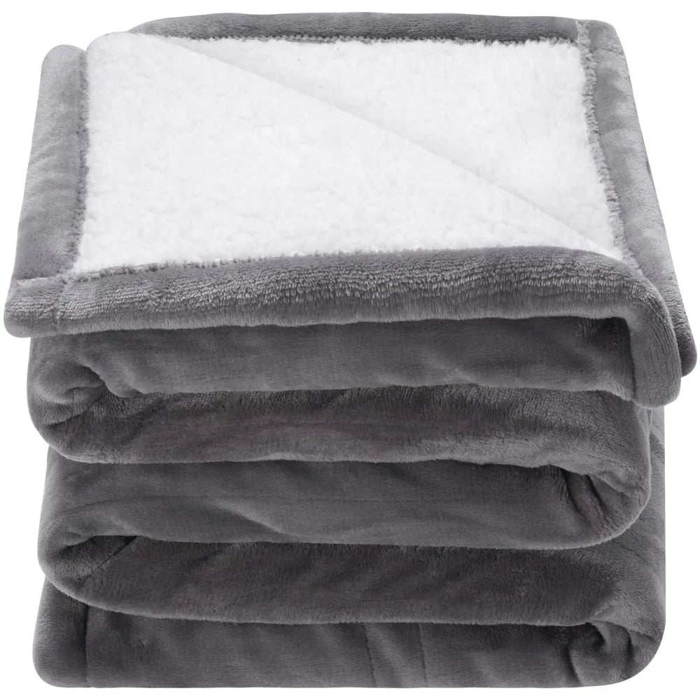 50" x 60" Electric Heating Blanket with Soft Sherpa Lining and Remote Control