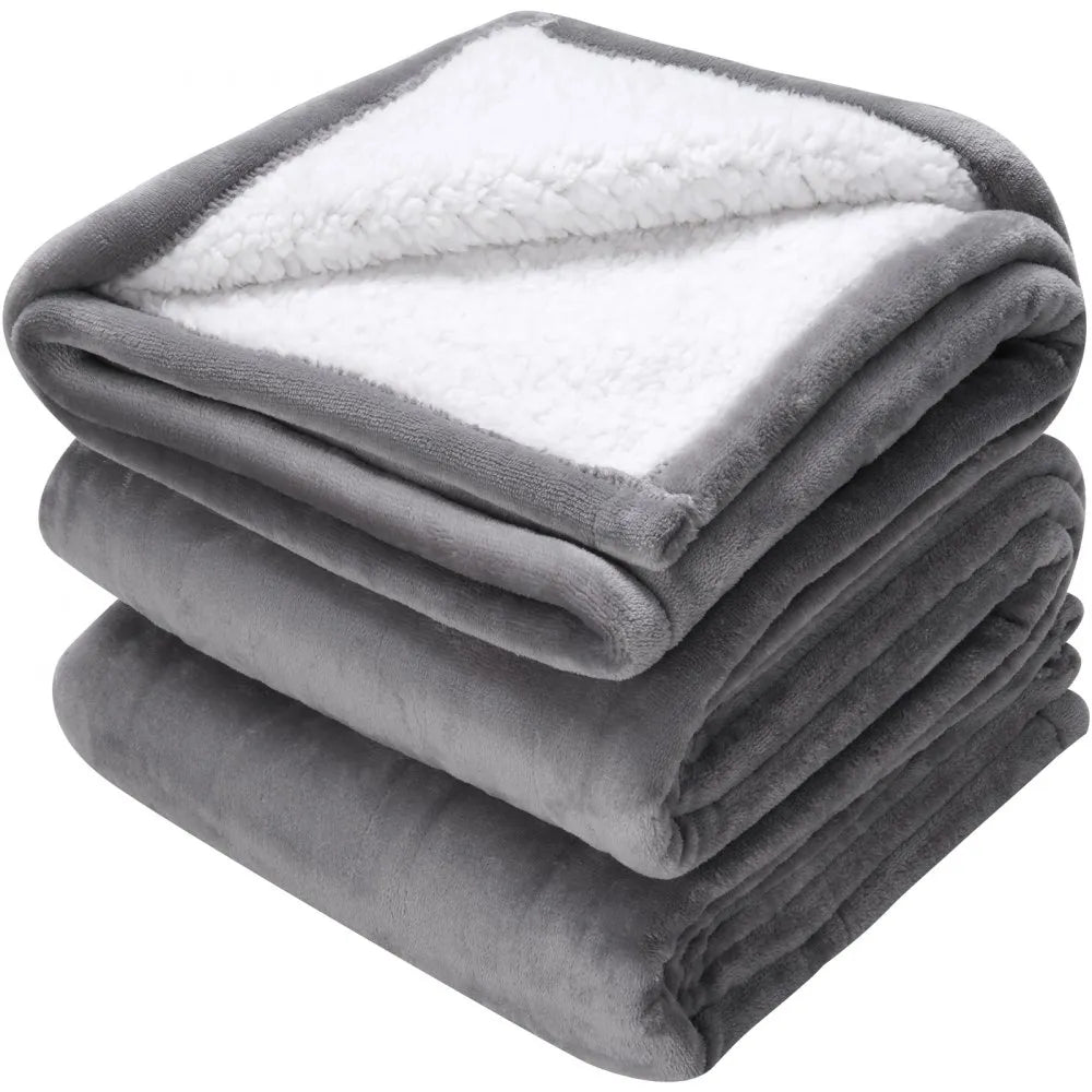 50" x 60" Electric Heating Blanket with Soft Sherpa Lining and Remote Control