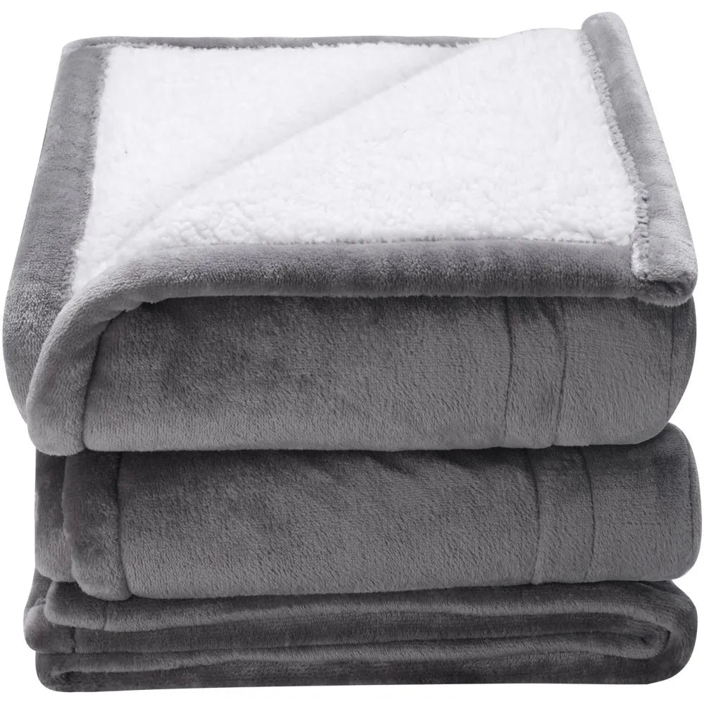 50" x 60" Electric Heating Blanket with Soft Sherpa Lining and Remote Control