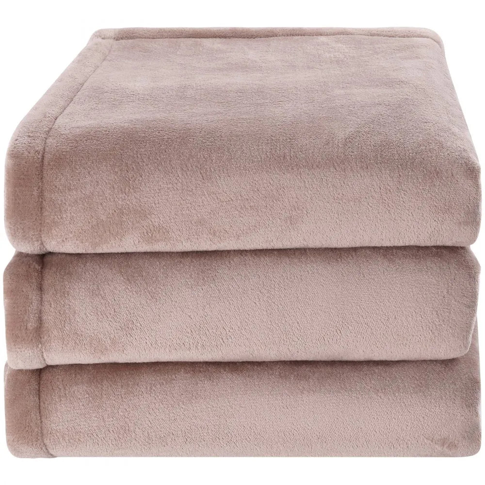 VEVOR Heated Blanket Electric Throw, 84" x 90" Queen Size, Soft Flannel Heating Blanket with 10 Hours Timer Auto-off & 5 Heating Levels, Dual Control, Machine Washable, ETL & FCC Certification (Beige)