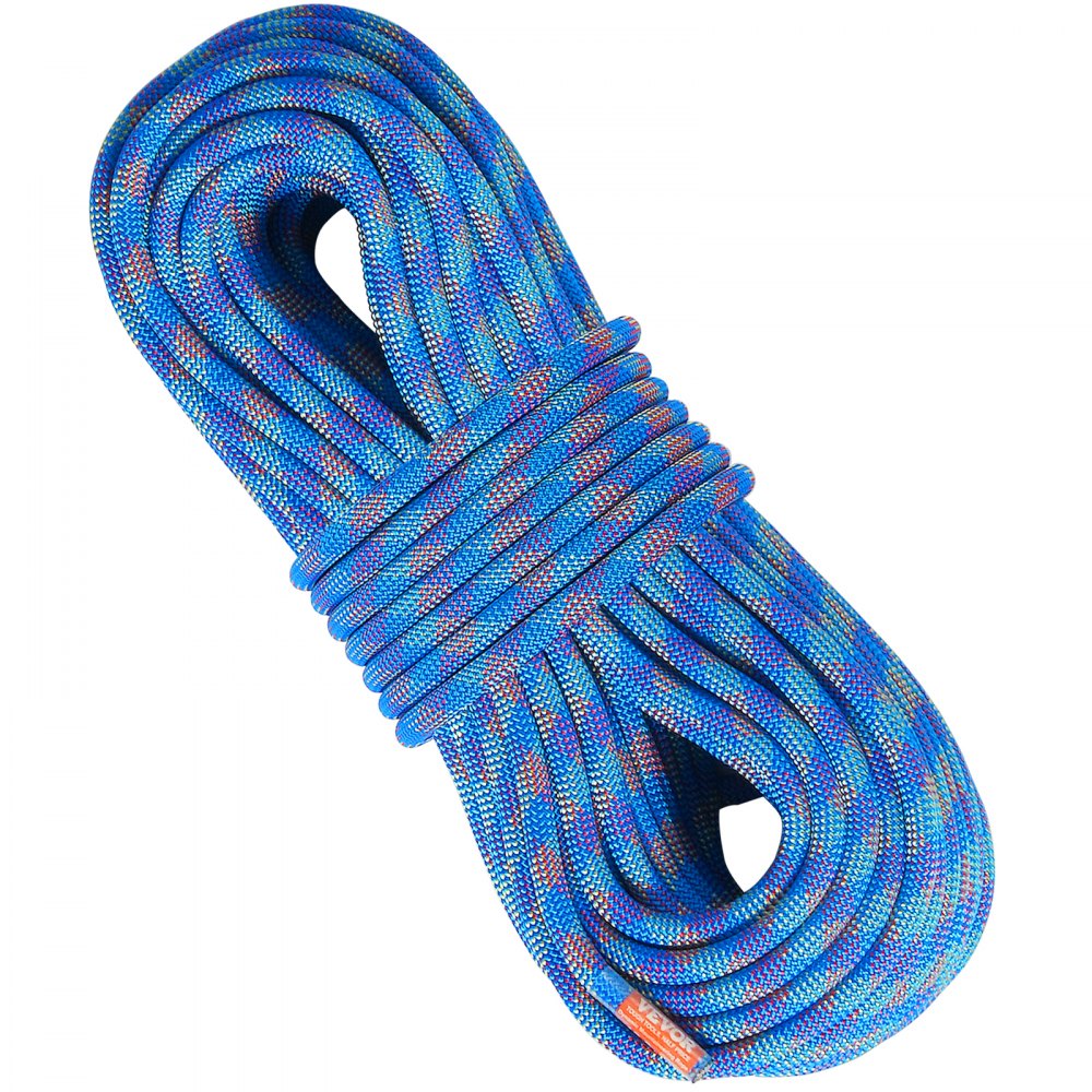 VEVOR 10.2mm Dynamic Climbing Rope 50M(164ft) Outdoor Rock Climbing Rope Blue