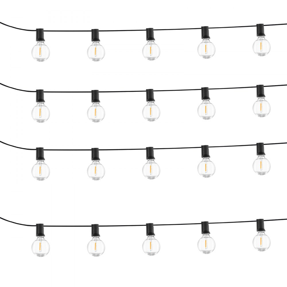 VEVOR 100FT LED Outdoor String Patio Lights Waterproof G40 Shatterproof Bulbs