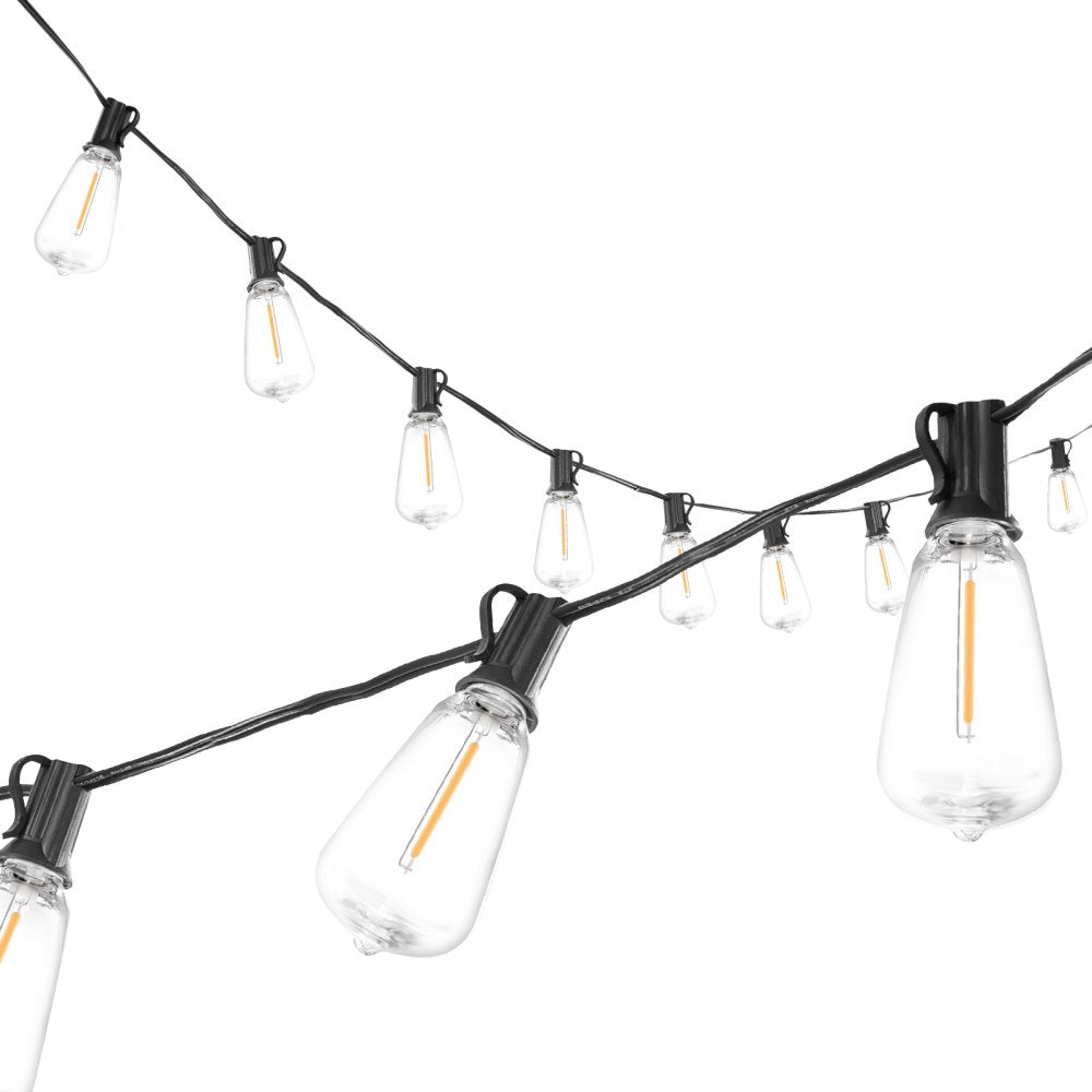 VEVOR 200FT LED Outdoor String Patio Lights Waterproof ST38 Shatterproof Bulbs