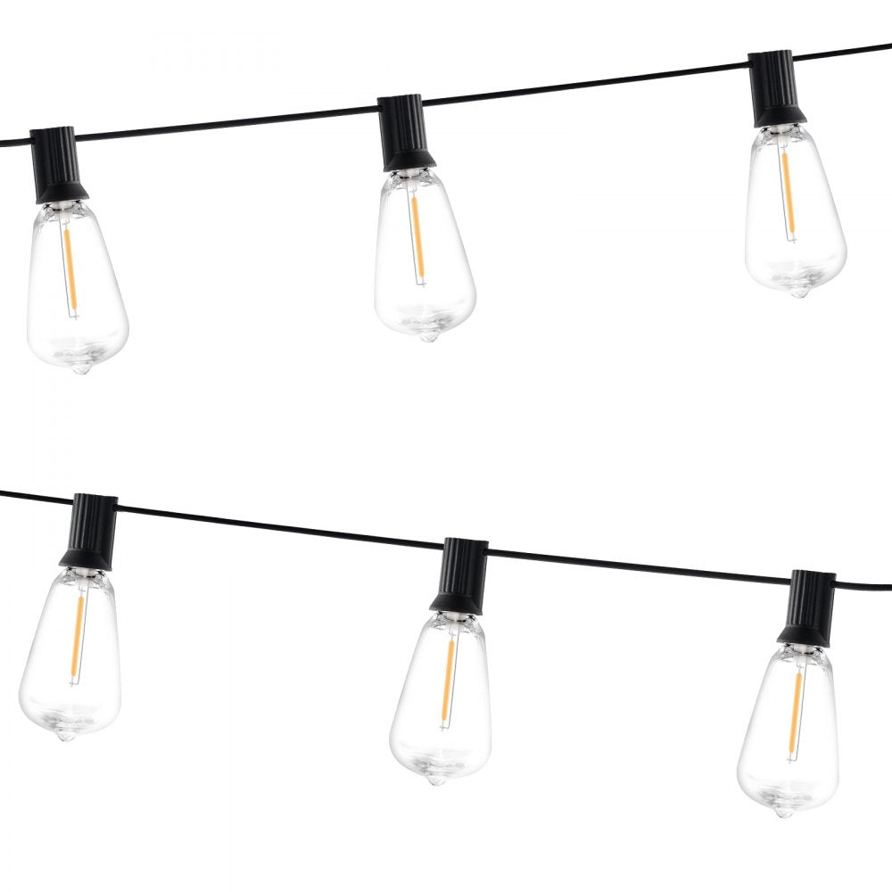 VEVOR 200FT LED Outdoor String Patio Lights Waterproof ST38 Shatterproof Bulbs