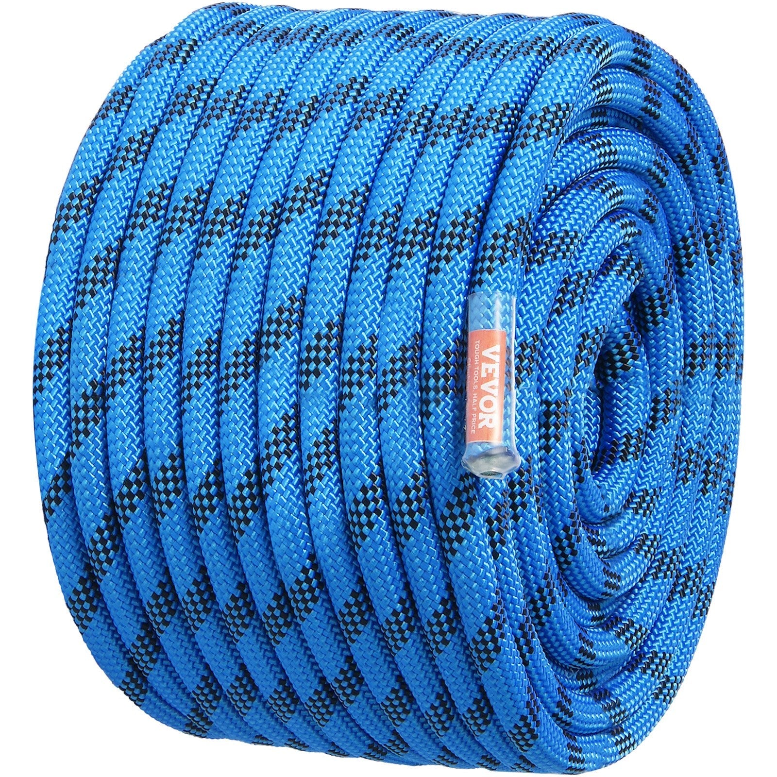VEVOR 12.7mm Static Climbing Rope 38M(125ft) Outdoor Rock Climbing Rope Blue