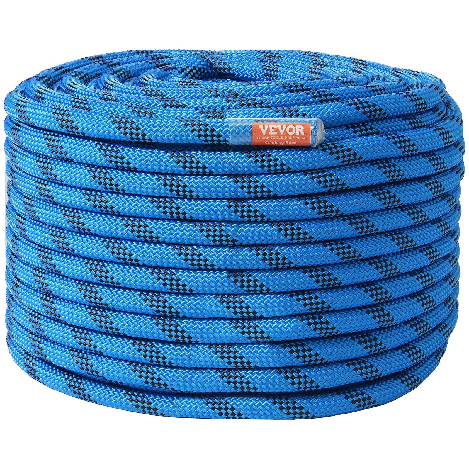 VEVOR 12.7mm Static Climbing Rope 45.7M(150ft) Outdoor Rock Climbing Rope Blue