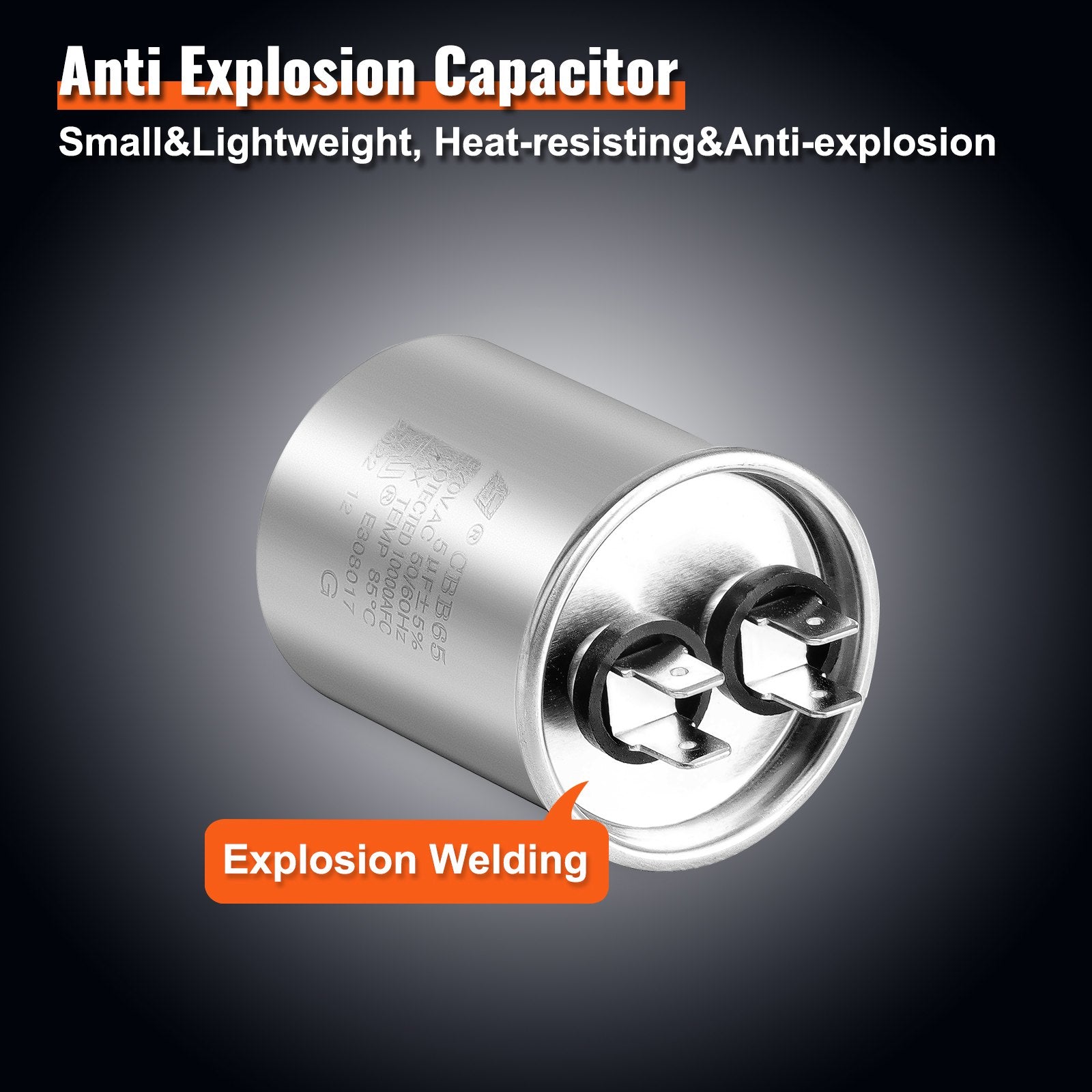 VEVOR Condenser Fan Motor 5KCP39EGS070S, 5KCP39EGY823S, 1/4 HP 208-230V, 1100RPM, OEM Standard Upgraded Replacement Condenser Motor Reversible Rotating, Explosion-proof CBB65 5?F/370V Capacitor