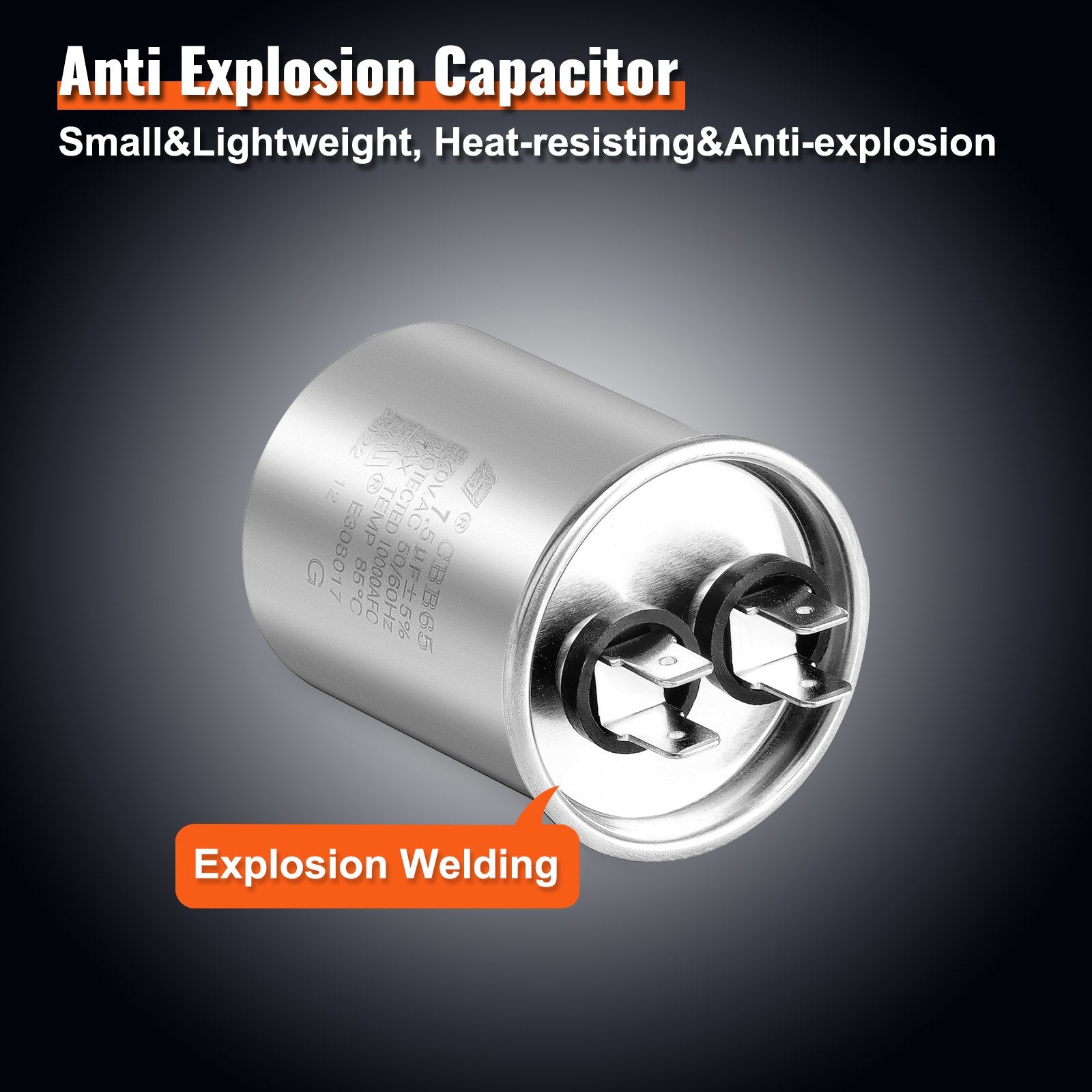 VEVOR Condenser Fan Motor 5KCP39GFS166S, 3S003, 1/5 HP 208-230V, 825RPM, OEM Standard Upgraded Replacement Condenser Motor Reversible Rotating, Explosion-proof CBB65 7.5?F/370V Capacitor