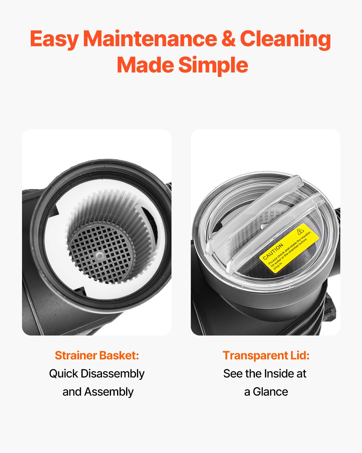 VEVOR 12 in Sand Filter Pump for Above Ground Swimming Pools 1/2 HP 3000 GPH