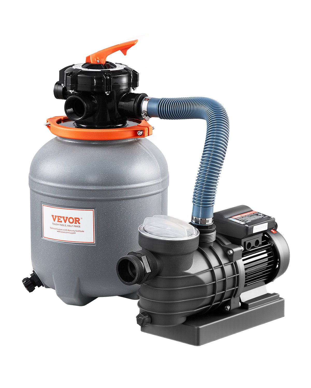 VEVOR 12 in Sand Filter Pump for Above Ground Swimming Pools 1/2 HP 3000 GPH