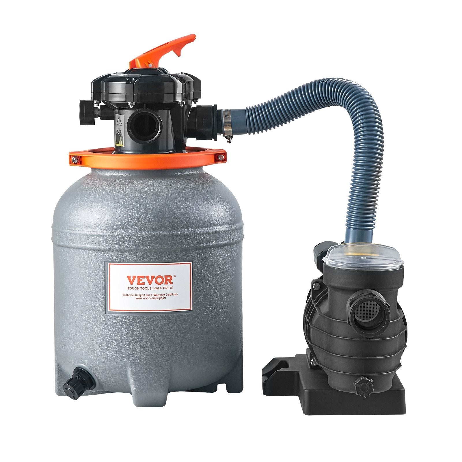 VEVOR 12 in Sand Filter Pump for Above Ground Swimming Pools 1/2 HP 3000 GPH