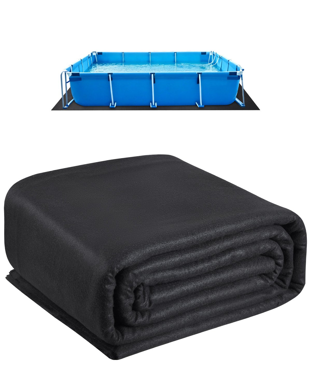 VEVOR 12x24ft Rectangle Pool Liner Pad Heavy Duty Pool Mat Prevent Punctures