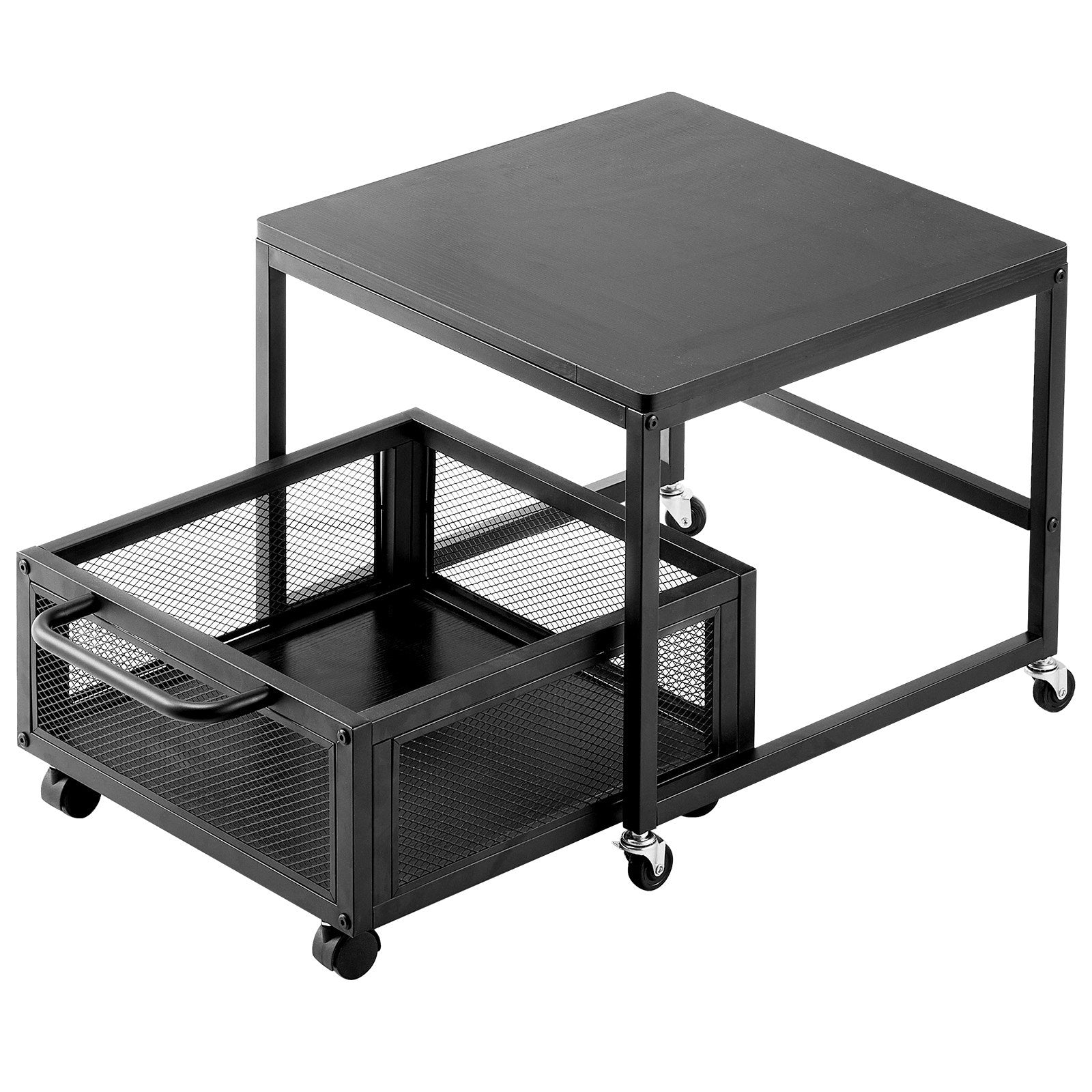 VEVOR Mini Fridge Stand 198lbs with Storage Storage Cart & Swivel Wheels Black