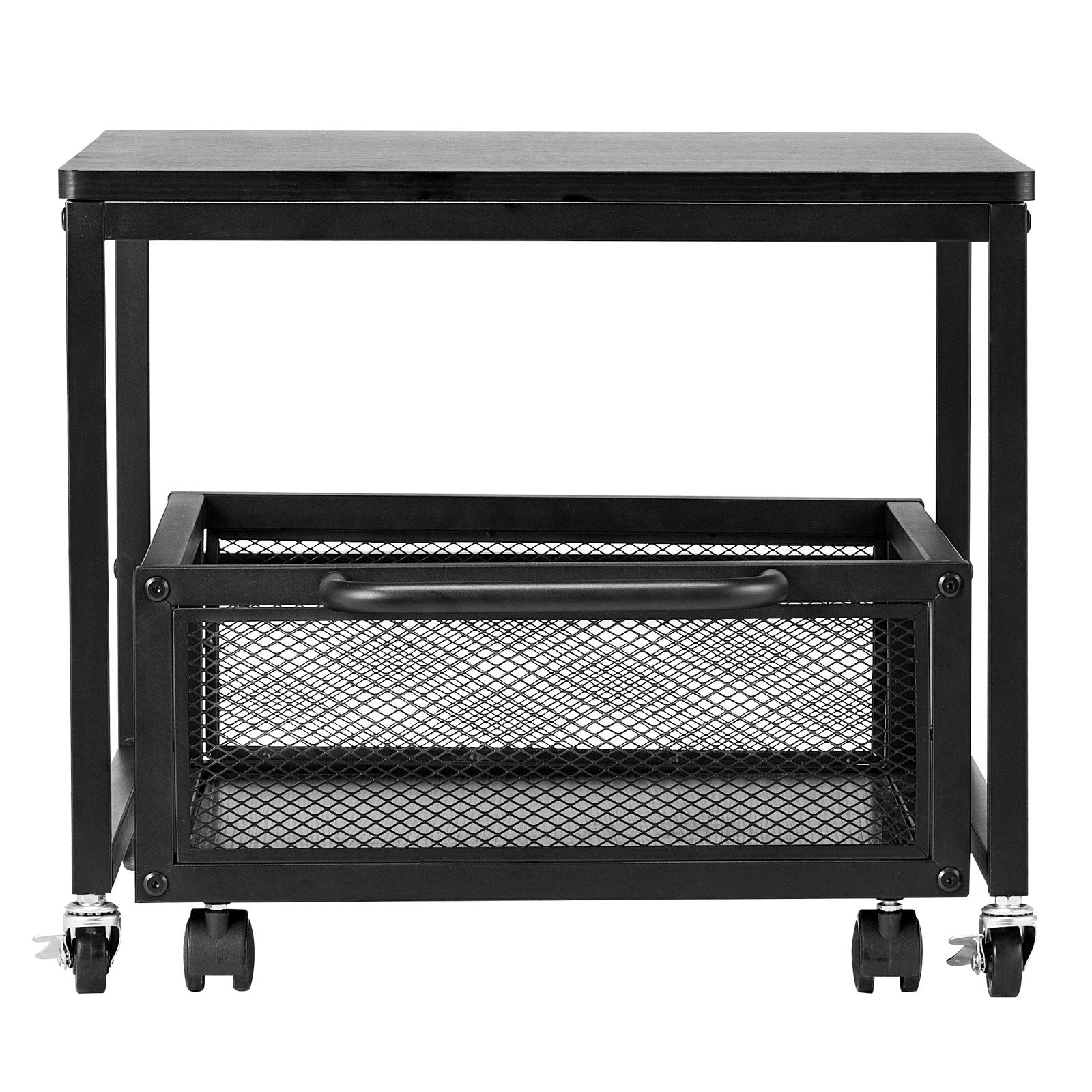 VEVOR Mini Fridge Stand 198lbs with Storage Storage Cart & Swivel Wheels Black