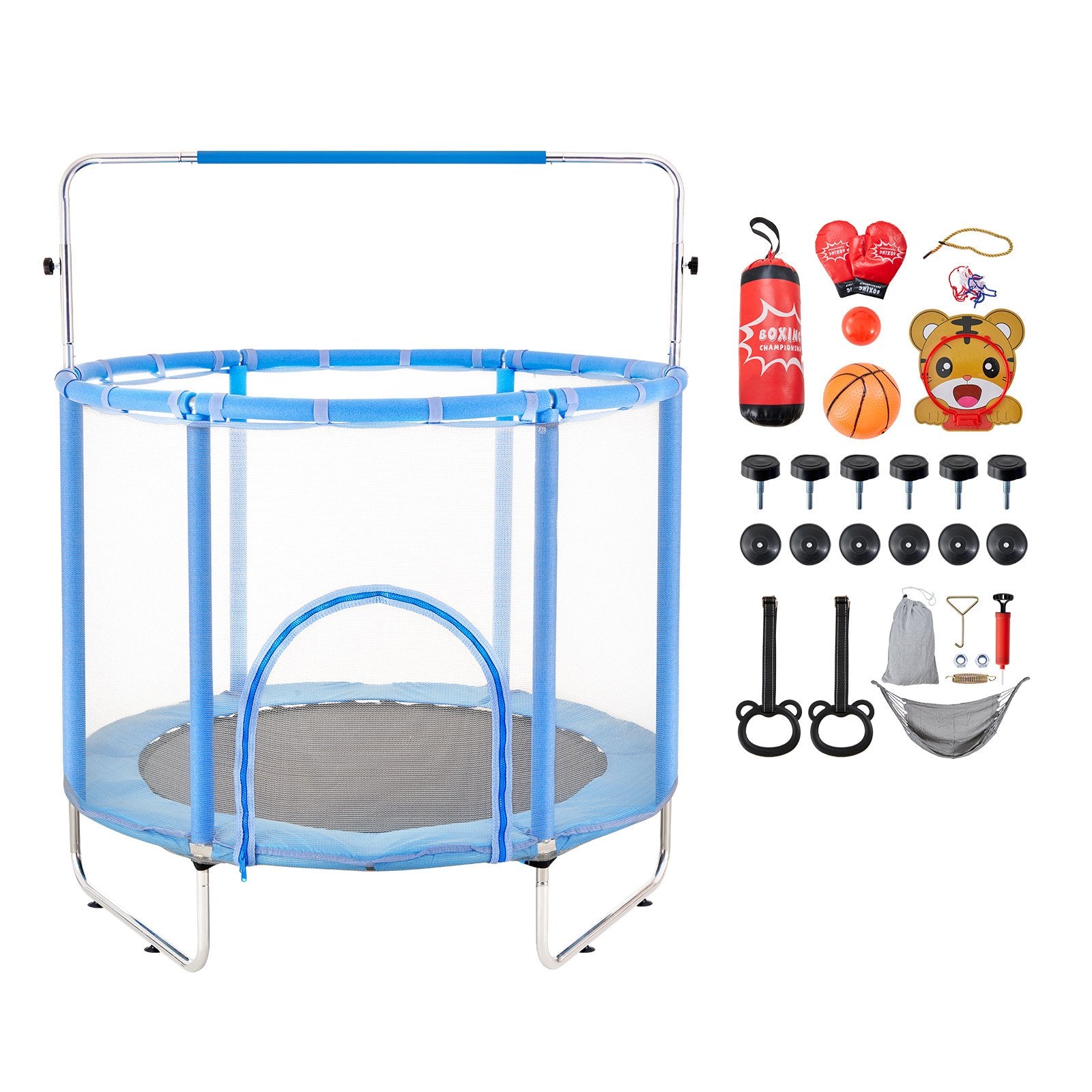 VEVOR 55" Trampoline for Kids Mini Toddler Trampoline with Net Indoor Outdoor