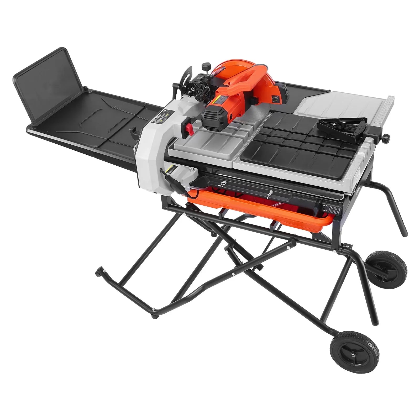 10" Wet Tile Saw with Stand – 15-Amp 4500 RPM Tile Cutter with Water Cooling, Infrared Guide & Casters