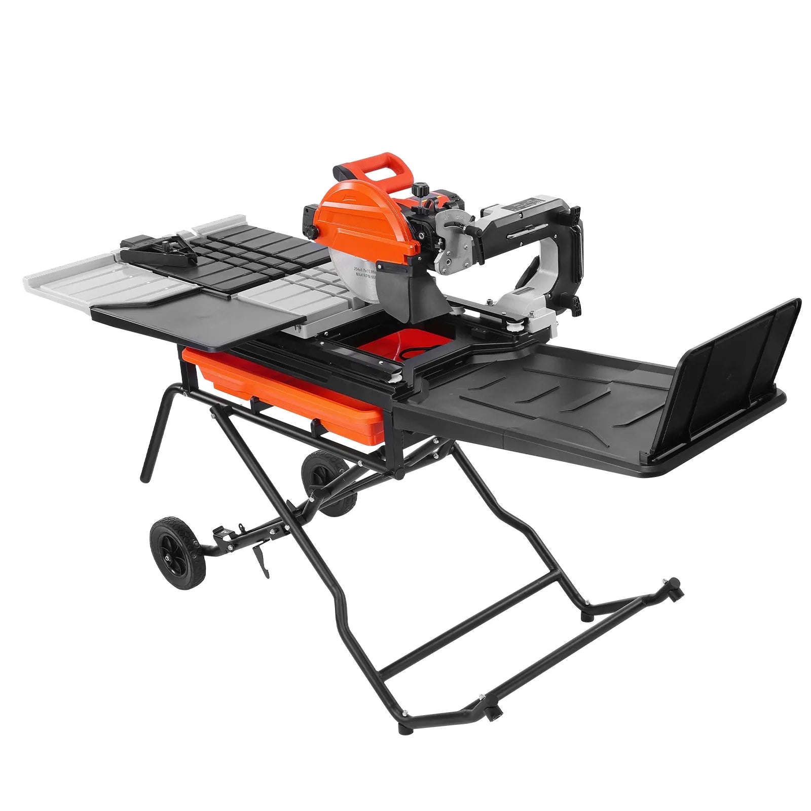 10" Wet Tile Saw with Stand – 15-Amp 4500 RPM Tile Cutter with Water Cooling, Infrared Guide & Casters
