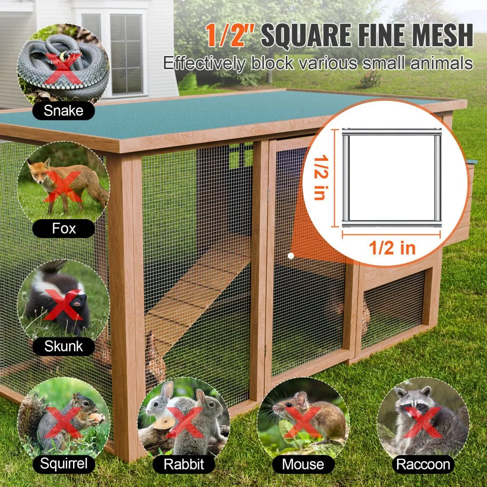 VEVOR Hardware Cloth, 1/2 inch 24in x 50 ft 19 Gauge, Hot Dipped Galvanized Wire Mesh Roll, Chicken Wire Fencing, Wire Mesh for Rabbit Cages, Garden, Small Rodents
