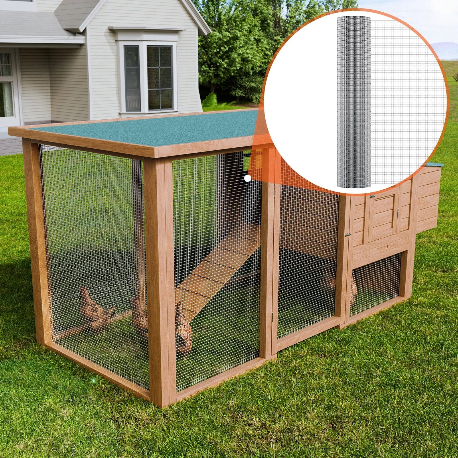 VEVOR Hardware Cloth, 1/2 inch 36in x 50 ft 19 Gauge, Hot Dipped Galvanized Wire Mesh Roll, Chicken Wire Fencing, Wire Mesh for Rabbit Cages, Garden, Small Rodents
