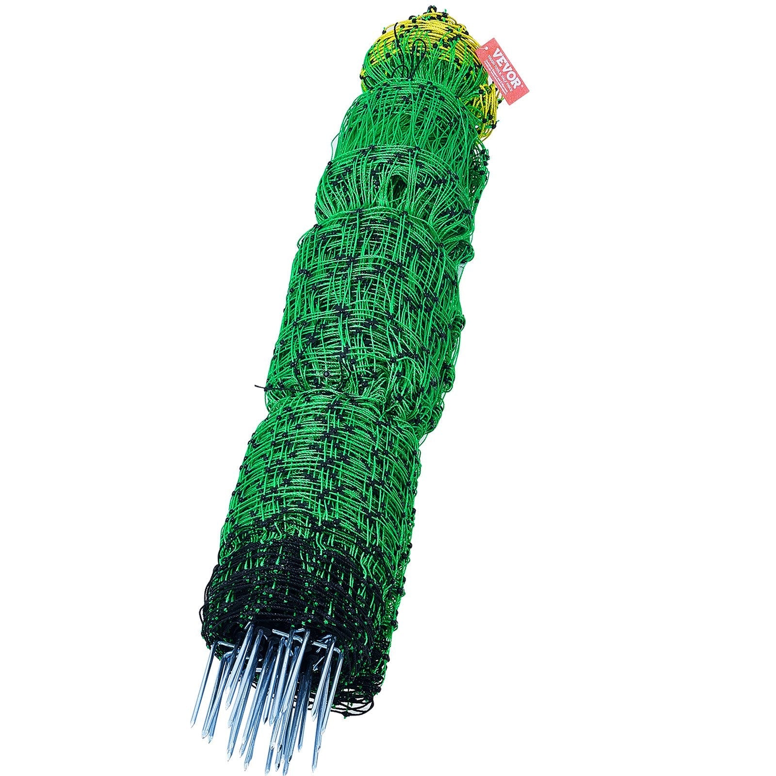 VEVOR Electric Fence Netting, 35" H x 164' L, PE Net Fencing with Posts & Double-Spiked Stakes, Utility Portable Mesh for Goats, Sheep, Lambs, Deer, Hogs, Dogs, Used in Backyards, Farms, and Ranches