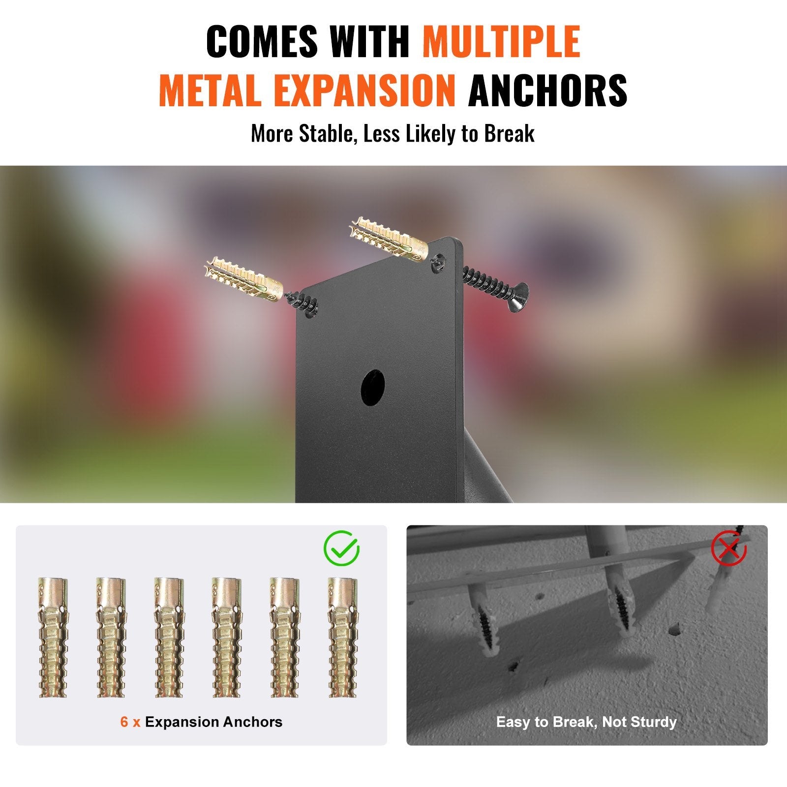 VEVOR Handrails for Outdoor Steps 18.9"Wall Mount Safety Railings for 1-2 Steps