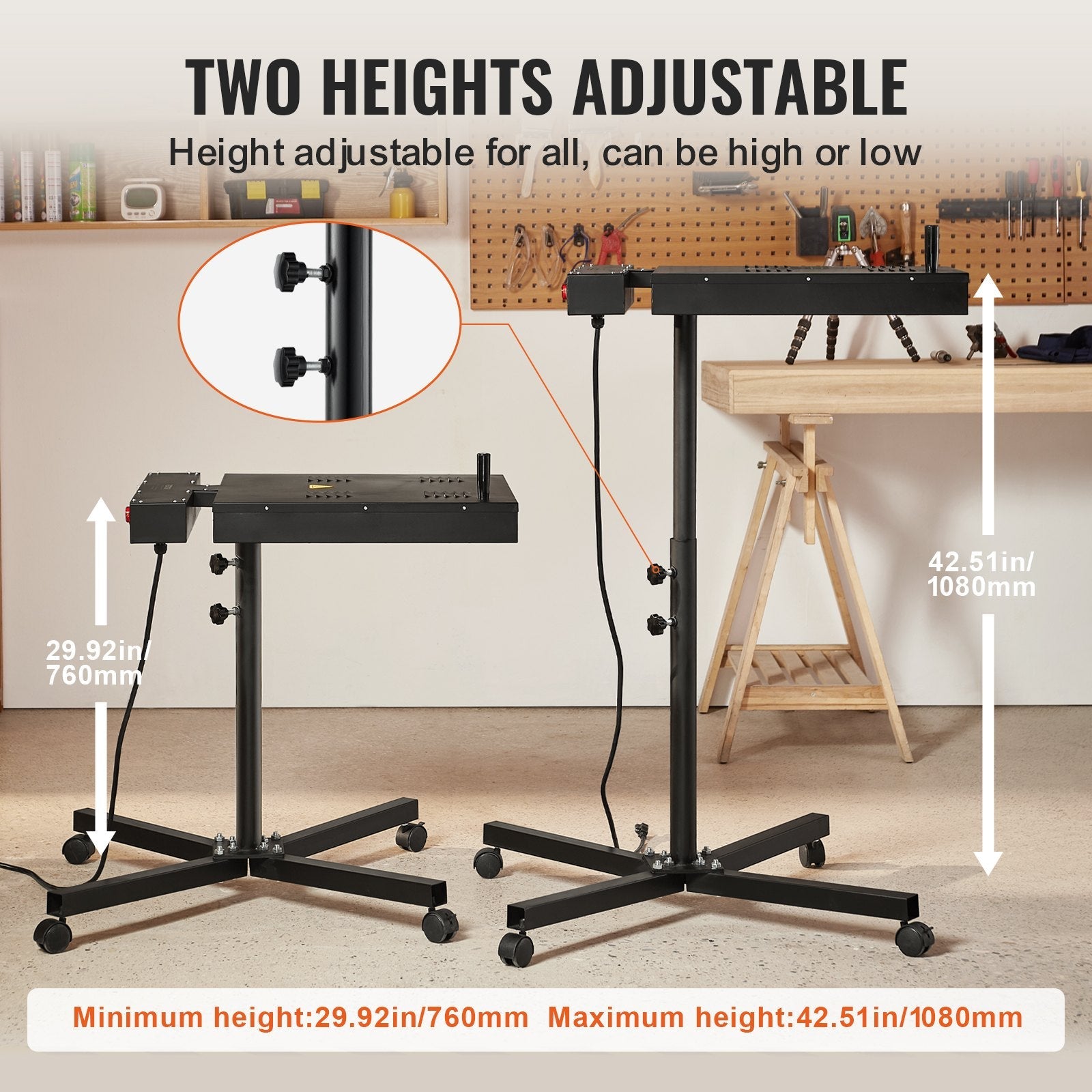 VEVOR Flash Dryer, 16 x 16 inch Flash Dryer for Screen Printing, High Power Silk Screen Printing Dryer with Height Adjustable Stand, 360° Rotation, X-Shaped Base, Steel T-Shirt Curing Machine