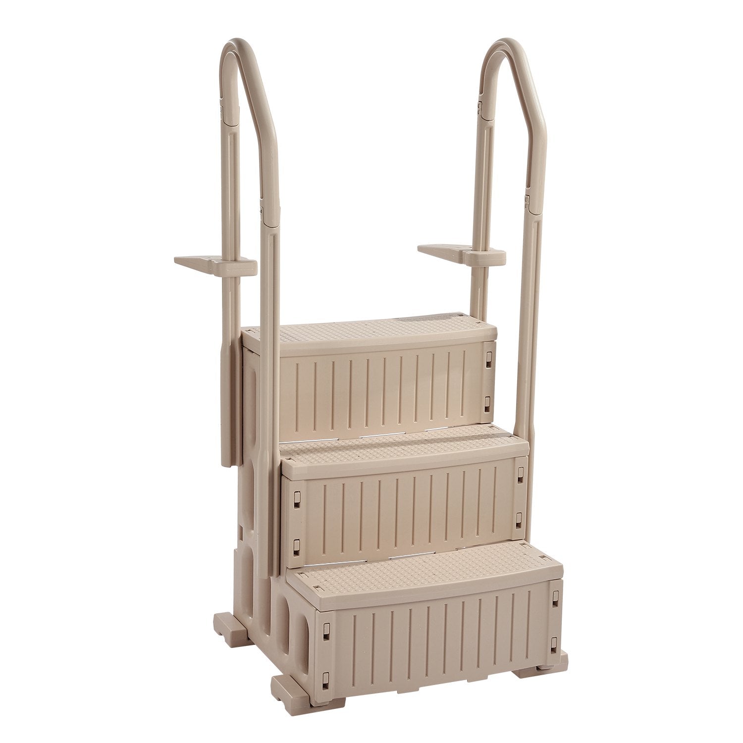 VEVOR 3-Step Taupe Pool Ladder of 2 Handrails Supports 400 lb for 36-48 In Pools
