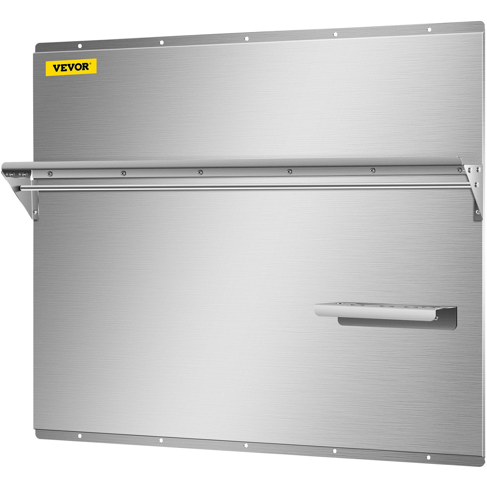 VEVOR Range Backsplash with Shelf 36 x 30.7 Inch Range Hood Wall Shield, Stainless Steel Backsplash Silver Splash Plate for Range Hood Stainless Backsplash with Built-in Storage Shelf and Hanging Rack