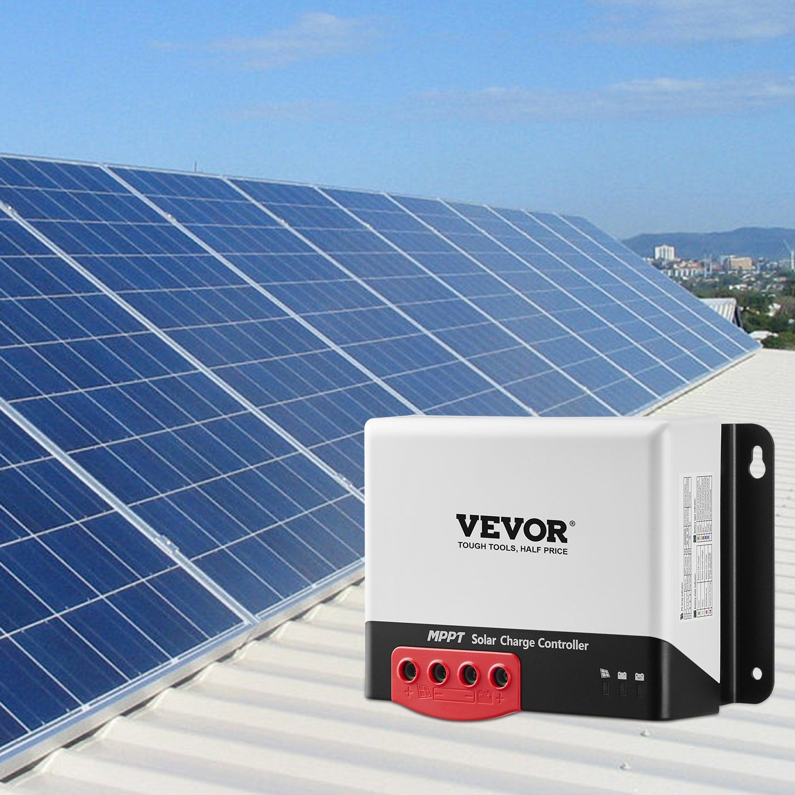 VEVOR 30A MPPT Solar Charge Controller, 12V / 24V Auto DC Input, Solar Panel Regulator Charger with Bluetooth Module, 98% Charging Efficiency for Sealed(AGM), Gel, Flooded and Lithium Battery Charging