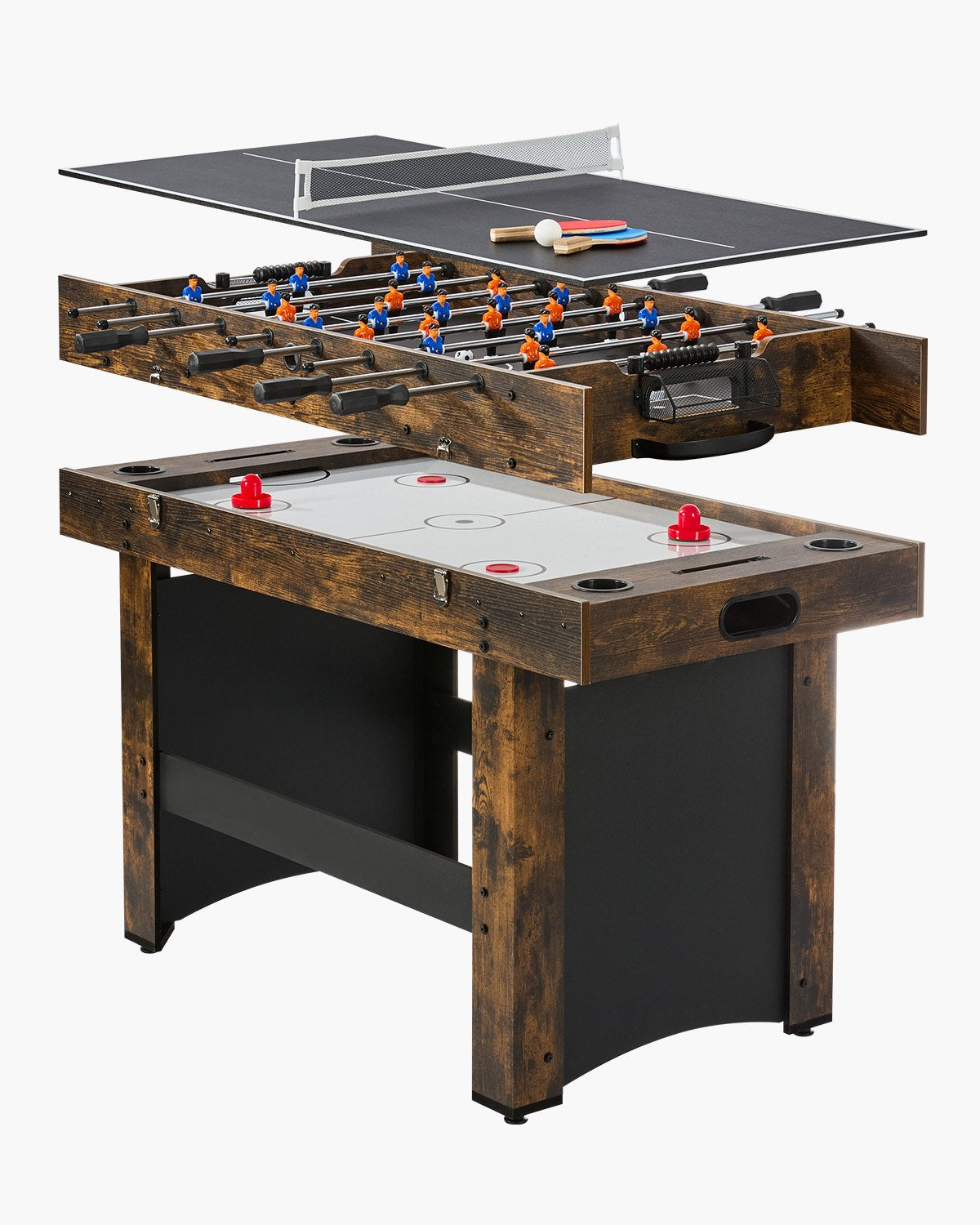 VEVOR 3-in-1 Combo Game Table Set, 54" Multi-Game Table with Air Hockey, Ping Pong, and Foosball