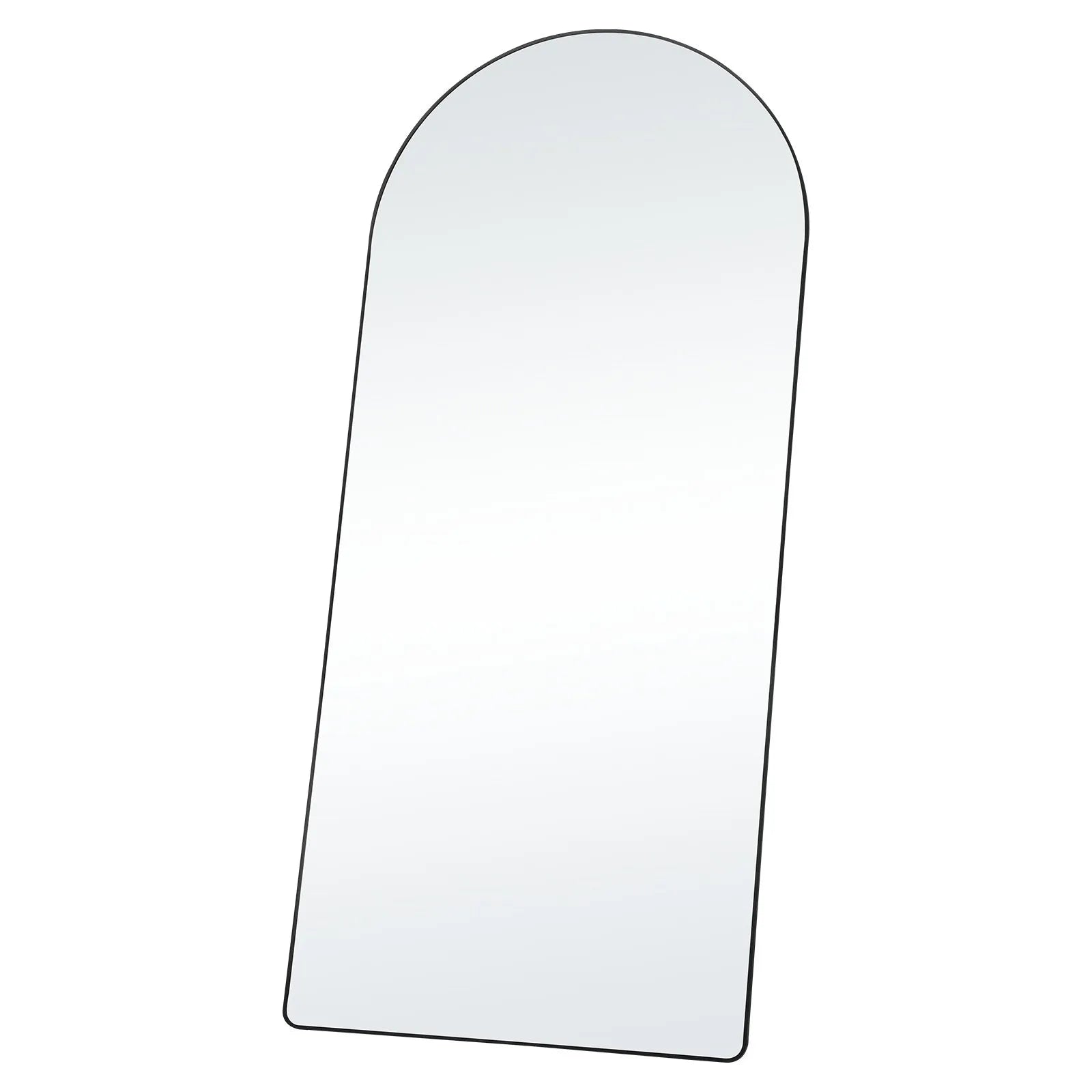 VEVOR Arched Full Length Mirror, 71'' x 32'', Large Free Standing Leaning Hanging Wall Mounted Floor Mirror with Stand Aluminum Alloy Frame, Full Body Dressing Mirror for Living Room Bedroom, Black