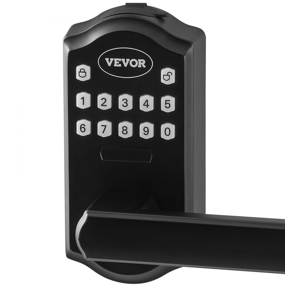VEVOR Keyless Entry Door Lock, Password and Key Unlock Combination Door Lock, Electronic Keypad Entry Lever, Auto-Locking Keypad Door Lock with Deadbolt for Front Door, Matte Black, 5.63 x 2.76 in