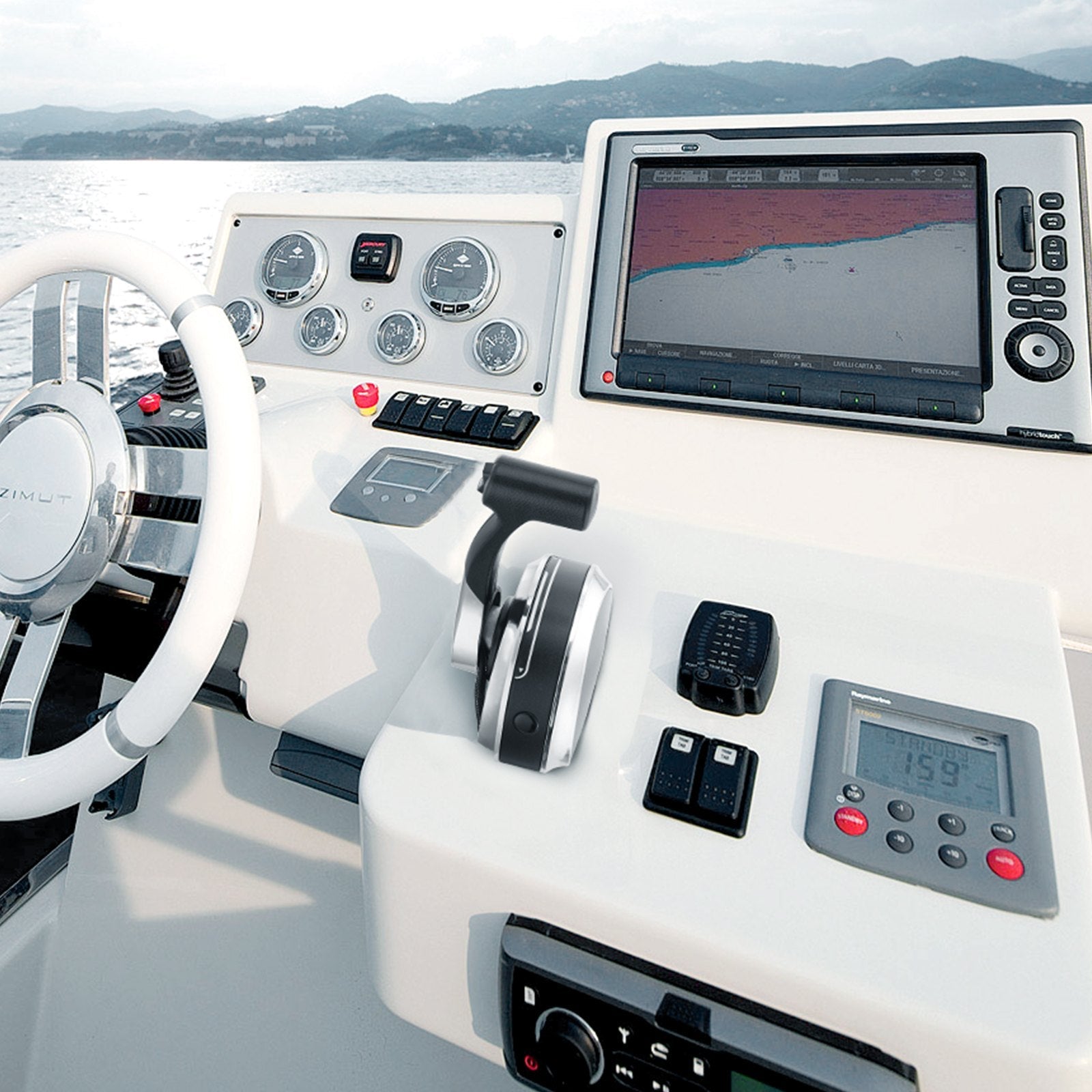 VEVOR Boat Throttle Control, 8M0059686 Top-Mounted Outboard Remote Control Box for Mercury PT 2-Stroke, Marine Throttle Control Gear Box with Power Trim Switch