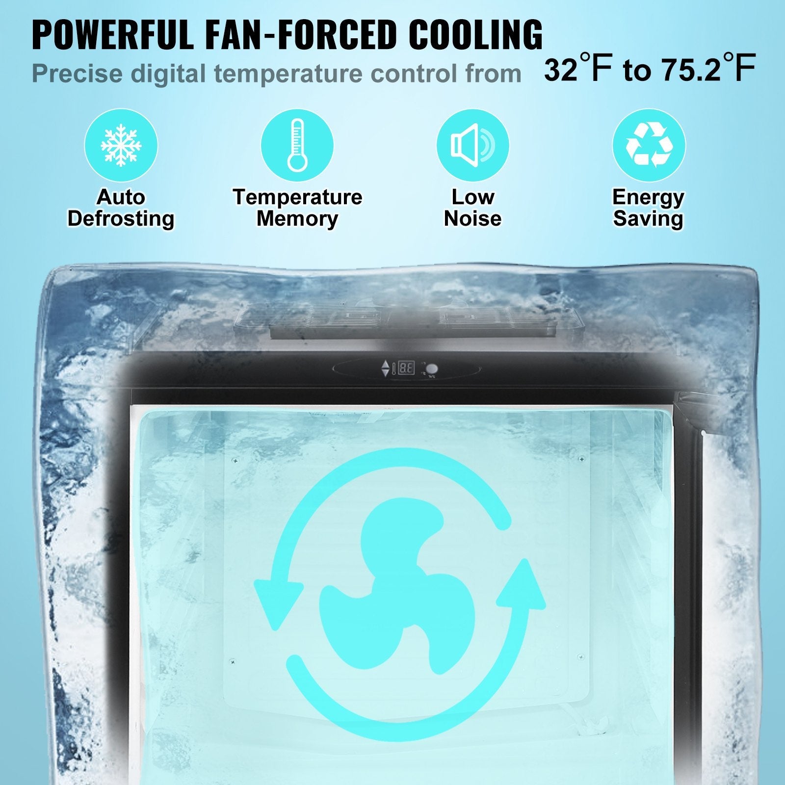 VEVOR Beer Kegerator, Single Tap Draft Beer Dispenser, Full Size Keg Refrigerator With Shelves, CO2 Cylinder, Drip Tray & Rail, 32°F- 75.2°F Temperature Control, Holds 1/6, 1/4, 1/2 Barrels, Black