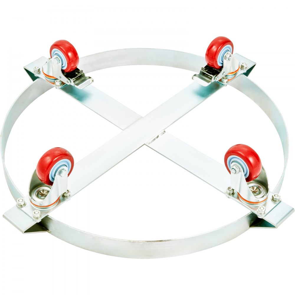 VEVOR 55 Gallon Heavy Duty Drum Dolly, 1000lbs Load Capacity, Barrel Dolly Cart Drum Caddy, Non Tipping Hand Truck Capacity Dollies with Steel Frame 4 Swivel Casters Wheel, for Warehouse Drum Handling