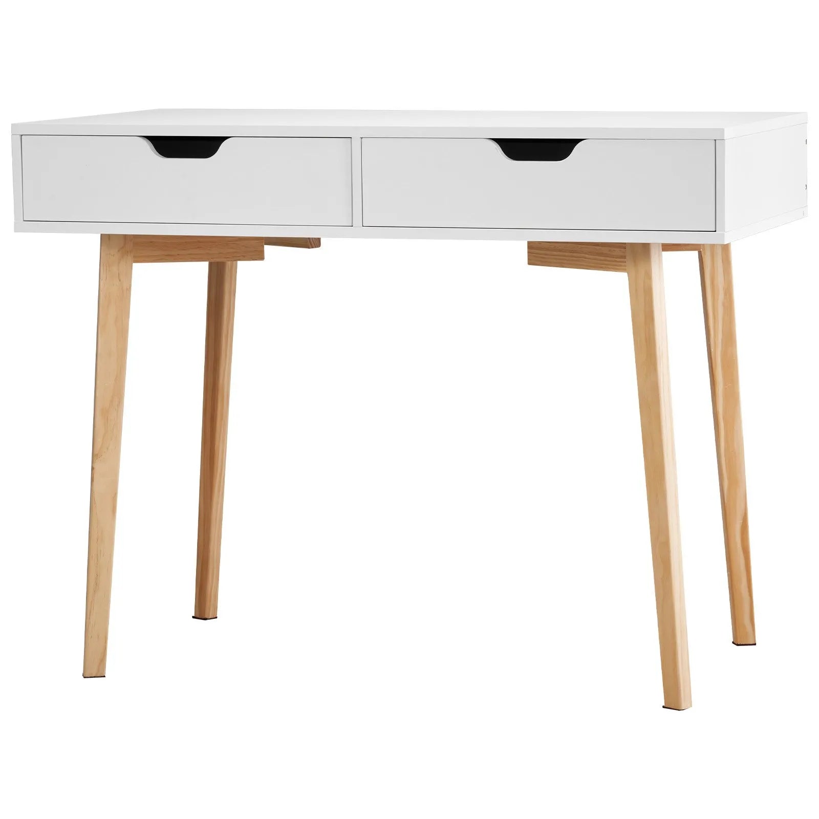 VEVOR Small Desk with Drawer Kids Desk for Bedroom Wooden Study Table White+Wood