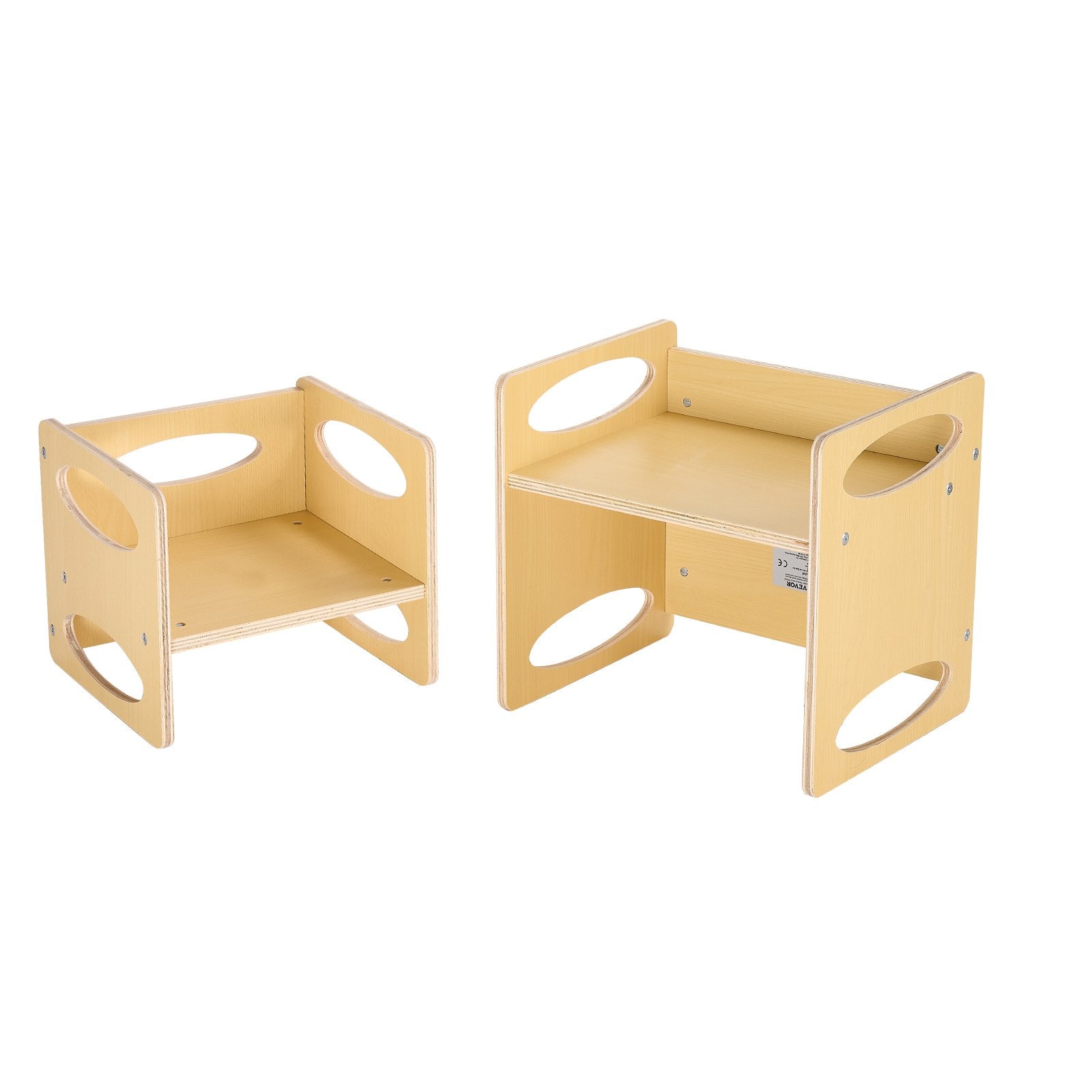 VEVOR Weaning Table and Chair Set Montessori Kids Activity Table and Chair Wood