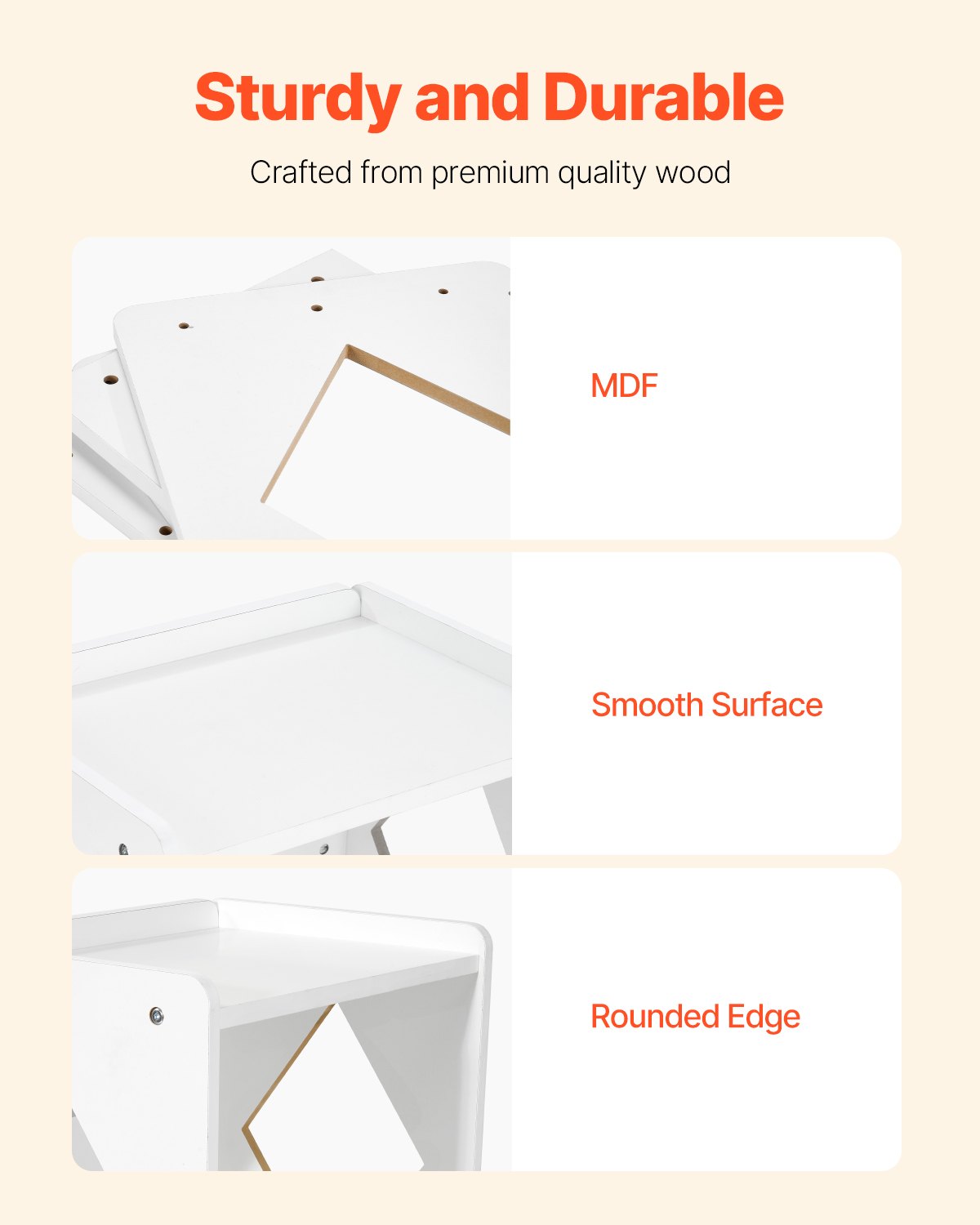 VEVOR Weaning Table and Chair Set Montessori Kids Activity Table and Chair White