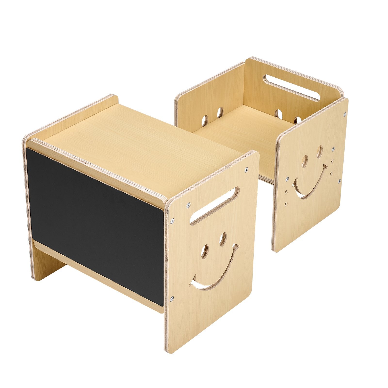 VEVOR Weaning Table and Chair Set Montessori Toddler Desk with Blackboard Wood