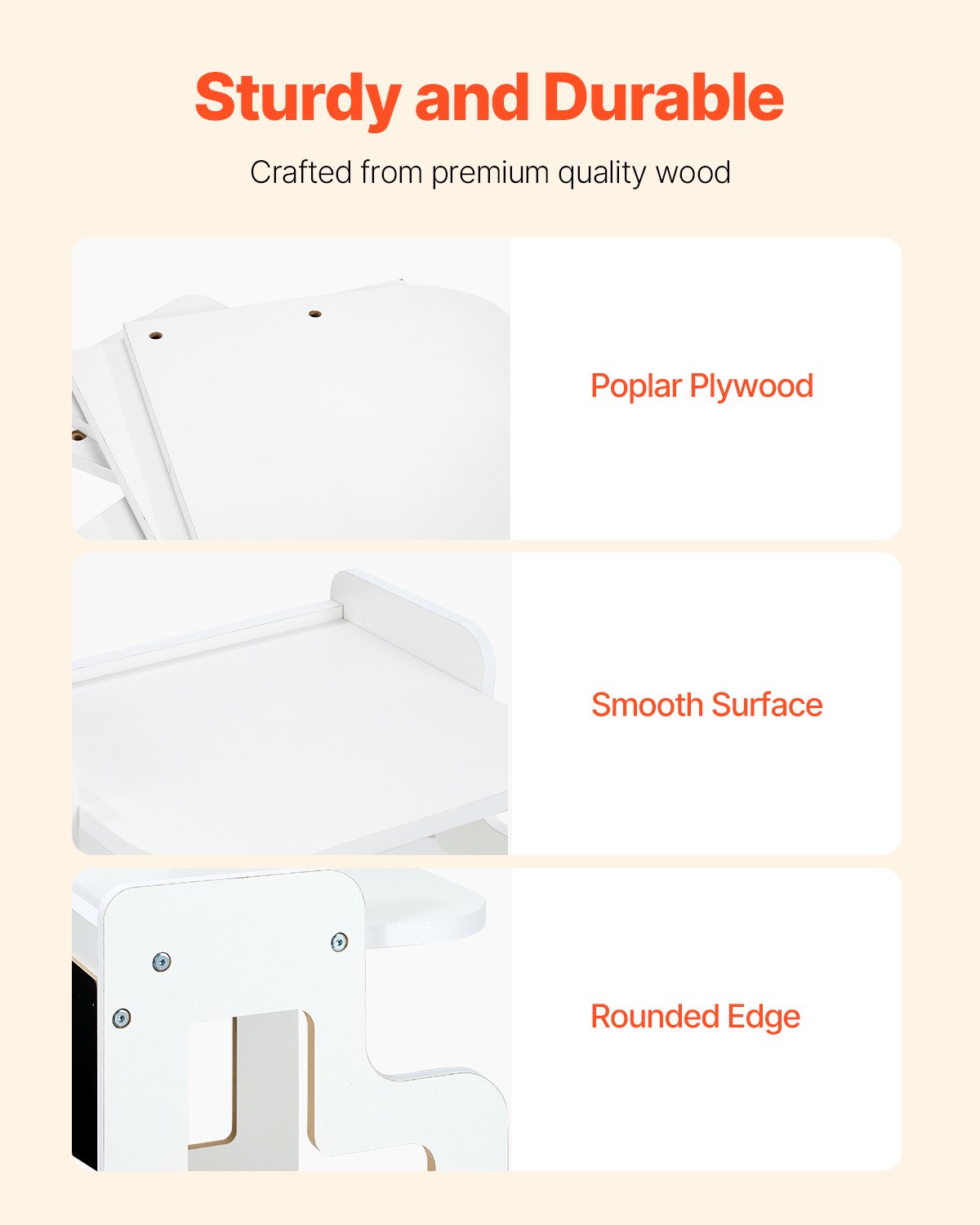 VEVOR Weaning Table and Chair Set Montessori Toddler Desk with Blackboard White
