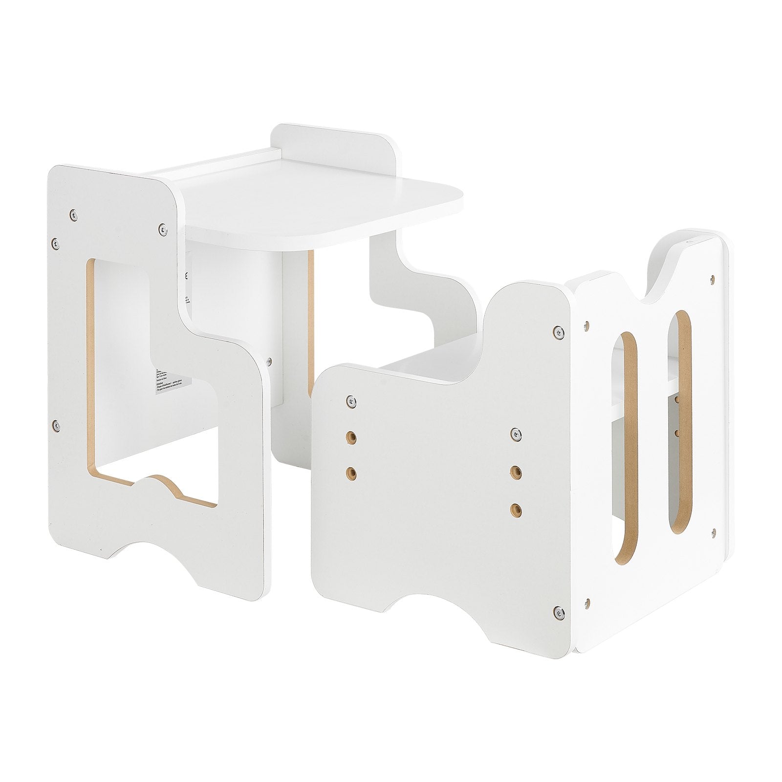 VEVOR Weaning Table and Chair Set Montessori Toddler Desk with Blackboard White