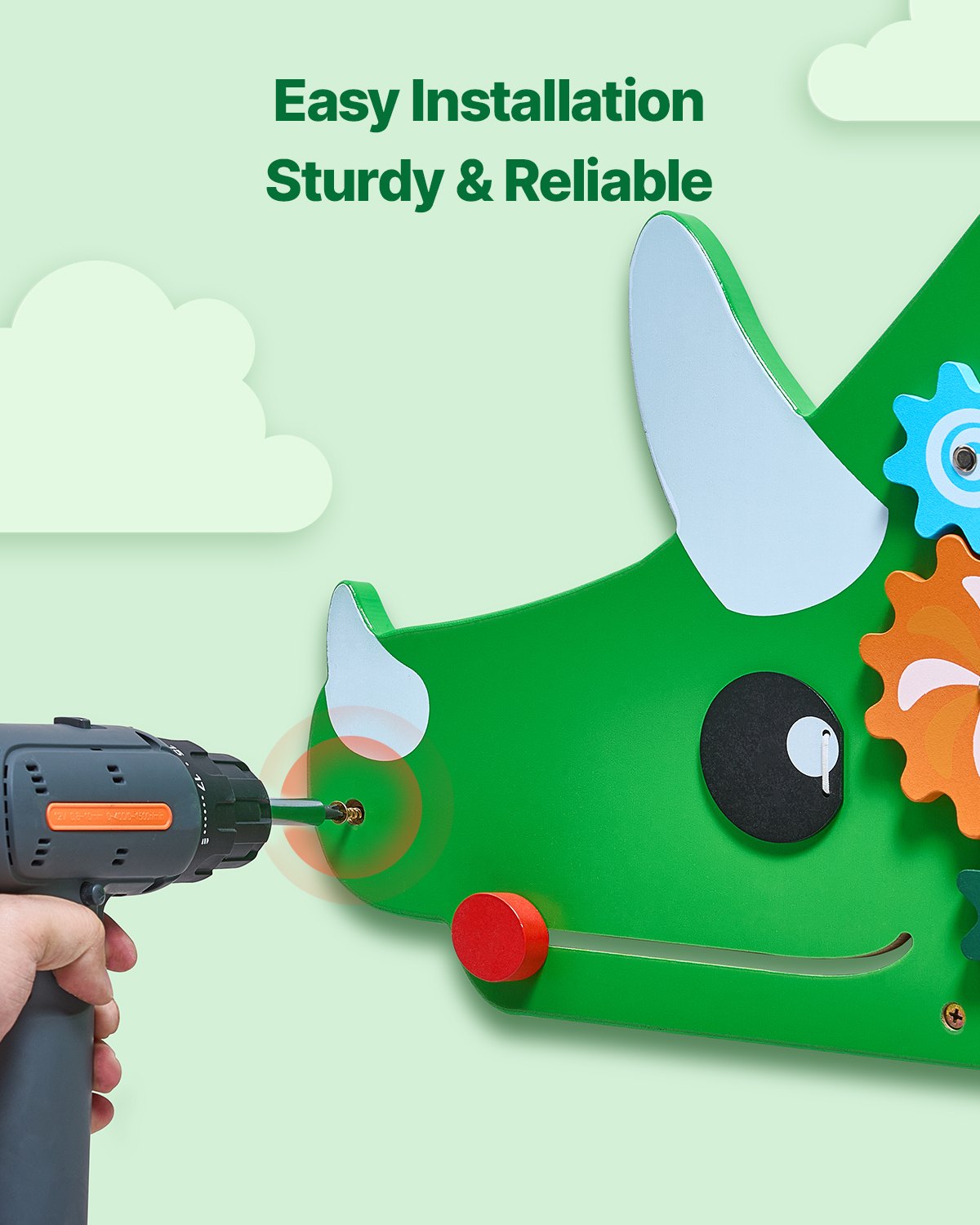 VEVOR Dinosaur Activity Wall Busy Board Panels 11 Activities Sensory Wall Panel