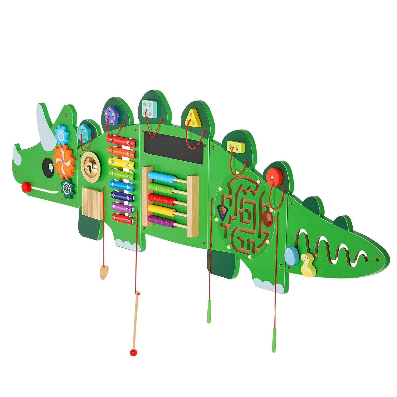VEVOR Dinosaur Activity Wall Busy Board Panels 11 Activities Sensory Wall Panel