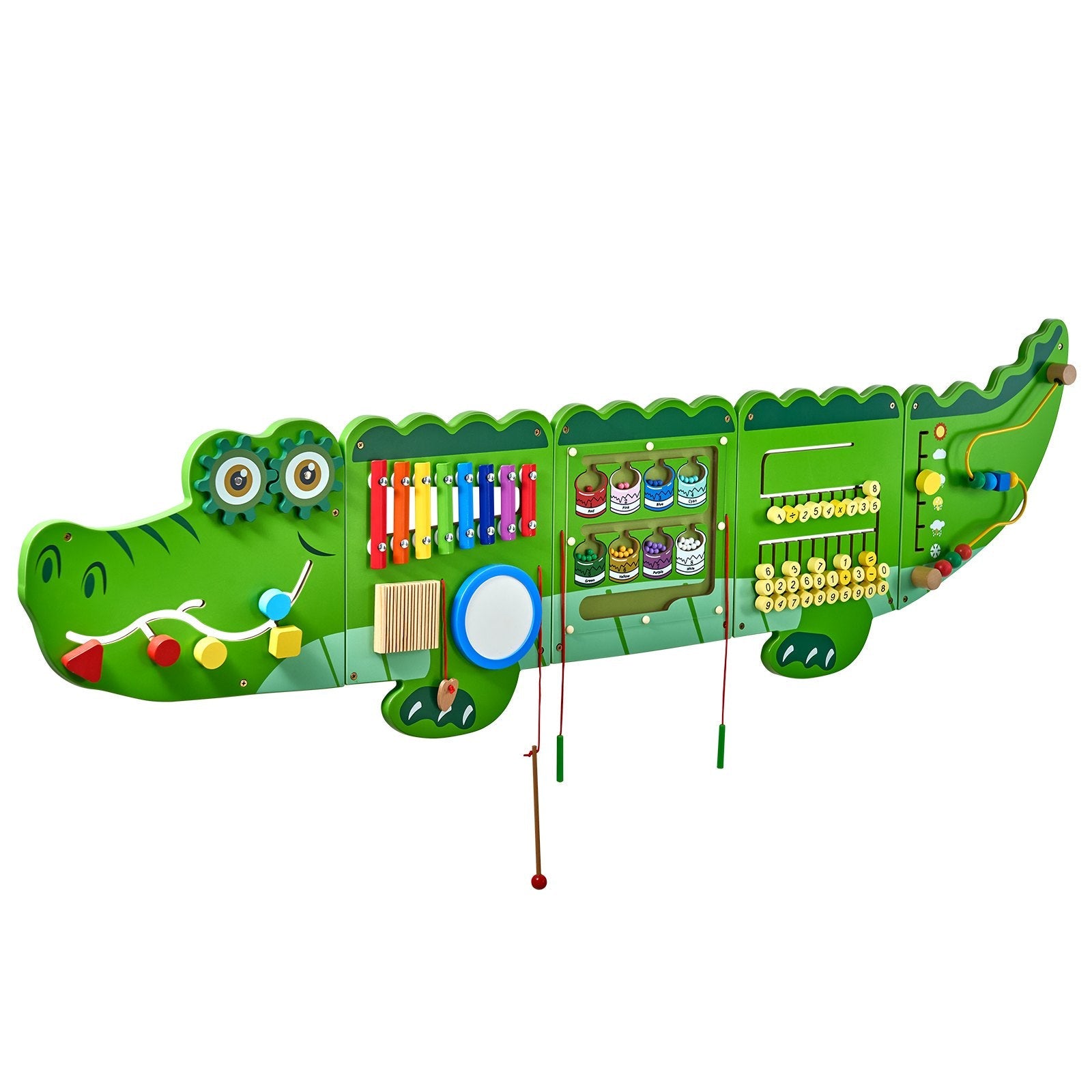 VEVOR Crocodile Activity Wall Busy Board Panels 9 Activities Sensory Wall Panel
