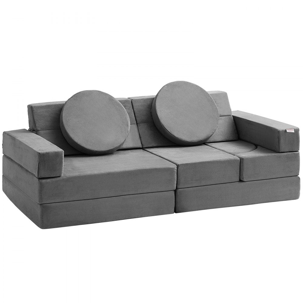 VEVOR Play Couch, 15pcs Modular Kids Nugget Couch, Toddler Foam Sofa Couch with High-density 25D Sponge for Playing, Creativing, Sleeping, Imaginative Kids Furniture for Bedroom and Playroom