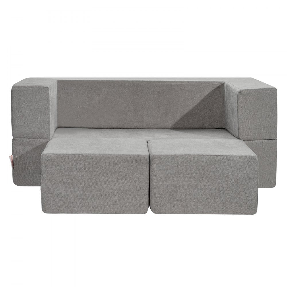 VEVOR Modular Kids Play Couch 4Pcs DIY Creative Child Sectional Sofa Dark Grey