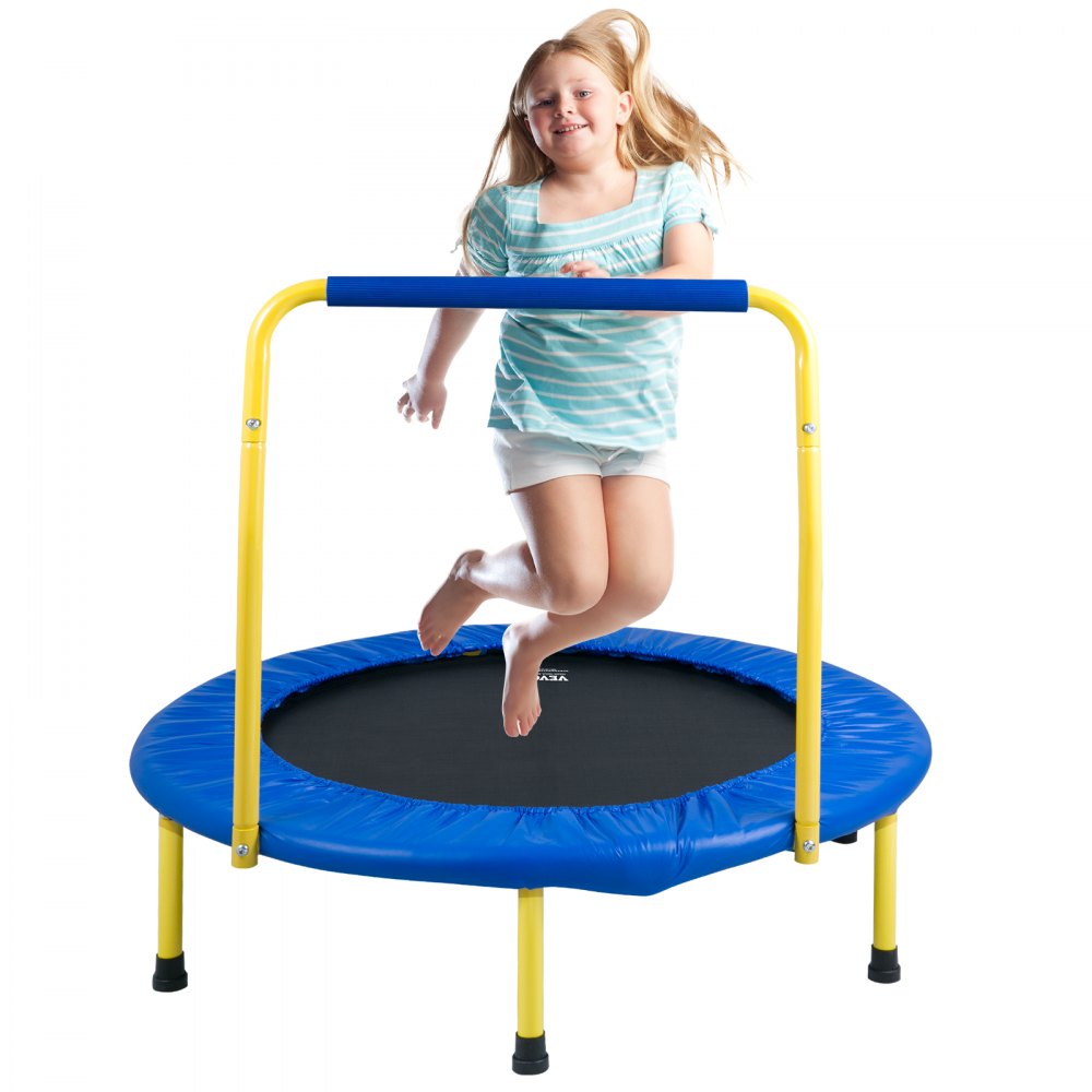 VEVOR 3FT Trampoline for Kids, 36" Trampolines Indoor/Outdoor Trampoline for Toddlers, Foldable Mini Baby Trampoline with Foam Handle, Recreational Trampoline Birthday Gift for 3+ Years Kids