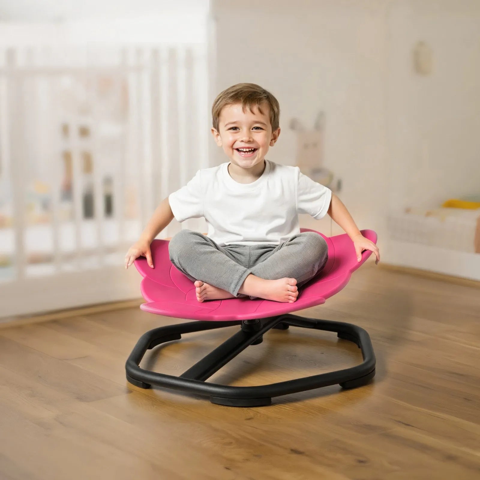 VEVOR Kids Swivel Chair, 220 lbs Capacity, Elephant Shape Sensory Spinning Chair, Autistic Kids Sensory Toy Seat with Non-Slip Metal Base, Toddler Sit & Spin Seat for Coordination Balance Focus, Red