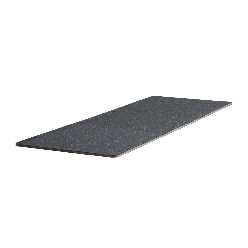 VEVOR 0.56" Thick Gym Floor Mats 12 Tiles Rubber Top with EVA Foam Black & Blue